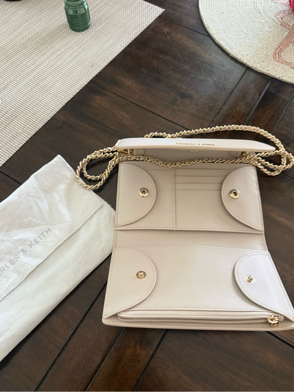 Charles & Keith Beige Octavia Front Flap Long Wallet - Ivory - Picture 7 of 7
